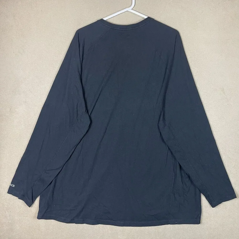 Carhartt T-Shirt Men XXXL Black Long‎ Sleeve Relaxed Fit Crew Neck Adult